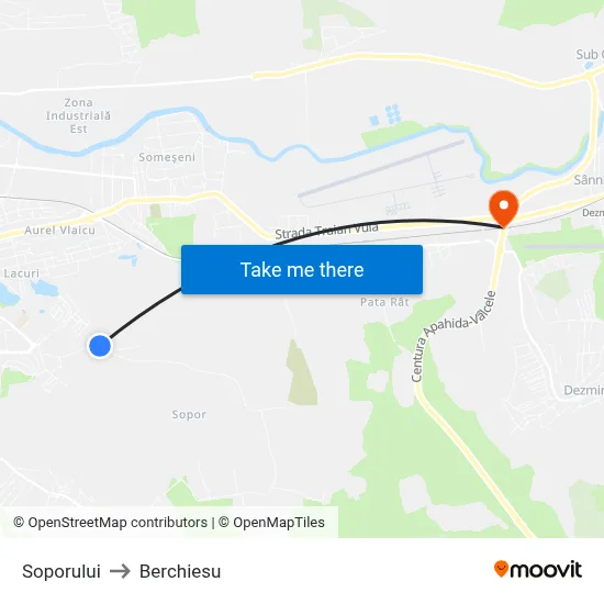 Soporului to Berchiesu map