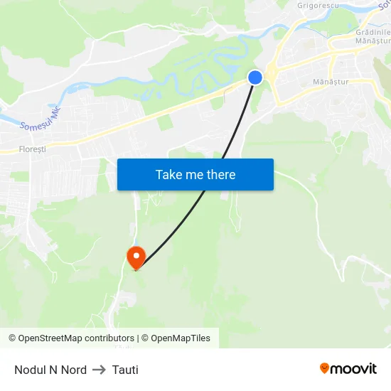 Nodul N Nord to Tauti map