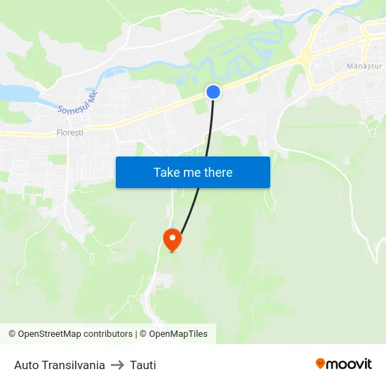 Auto Transilvania to Tauti map