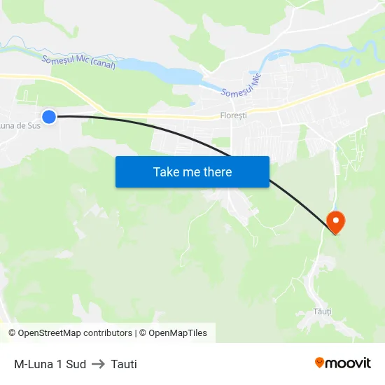 M-Luna 1 Sud to Tauti map