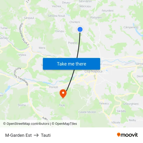 M-Garden Est to Tauti map