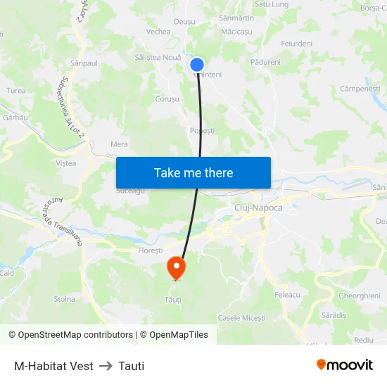 M-Habitat Vest to Tauti map