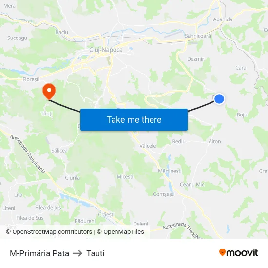 M-Primăria Pata to Tauti map