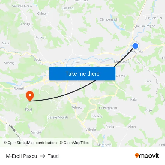 M-Eroii Pascu to Tauti map