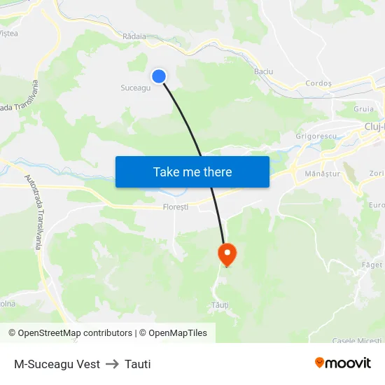 M-Suceagu Vest to Tauti map