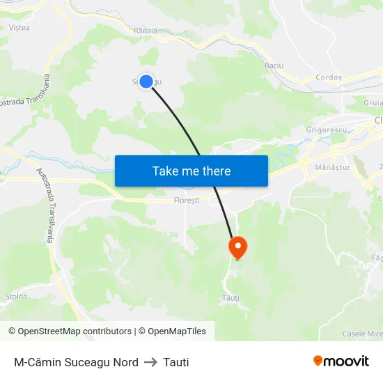 M-Cămin Suceagu Nord to Tauti map