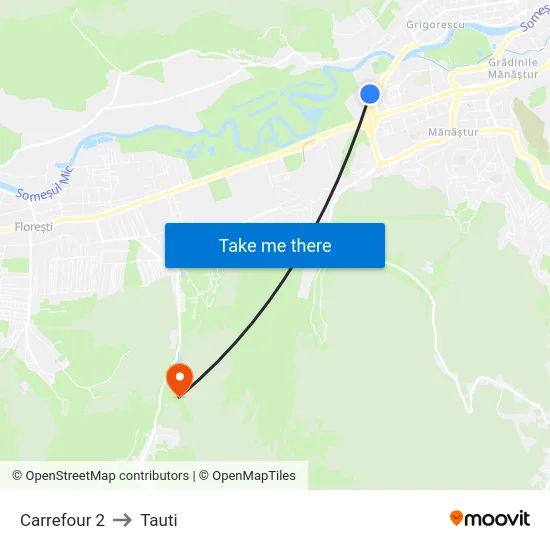 Carrefour 2 to Tauti map