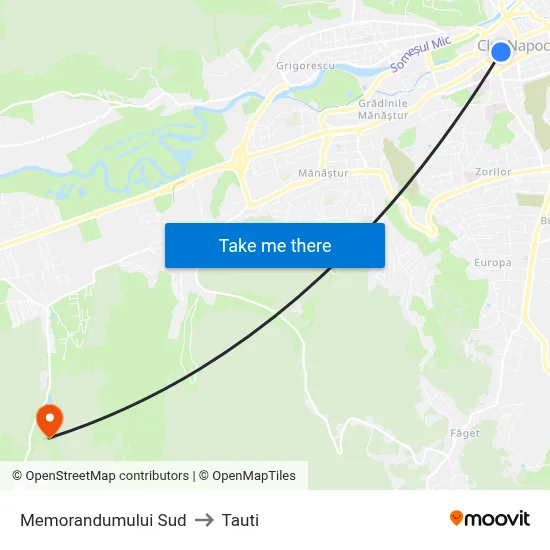 Memorandumului Sud to Tauti map