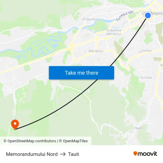 Memorandumului Nord to Tauti map