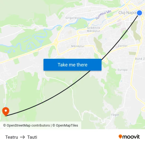 Teatru to Tauti map