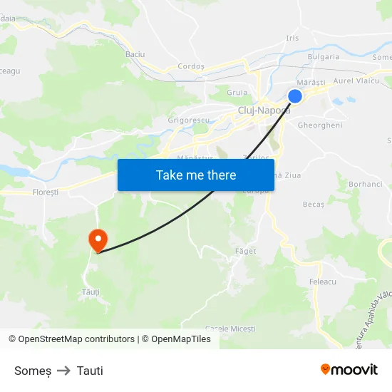 Someș to Tauti map
