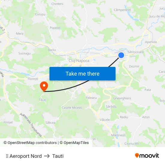 ✈ Aeroport Nord to Tauti map