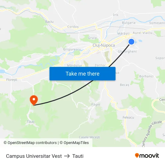 Campus Universitar Vest to Tauti map