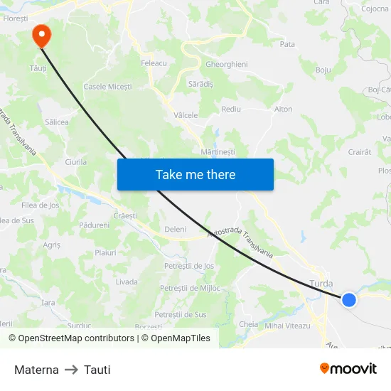 Materna to Tauti map