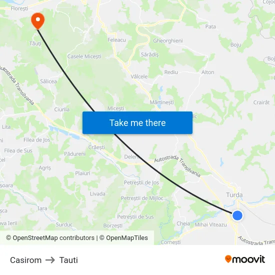 Casirom to Tauti map