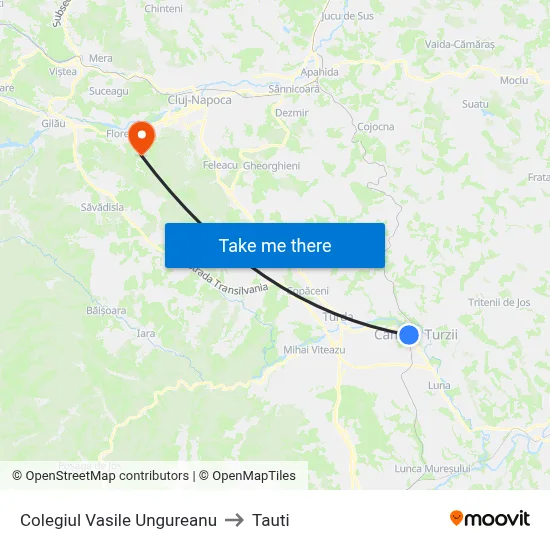 Colegiul Vasile Ungureanu to Tauti map