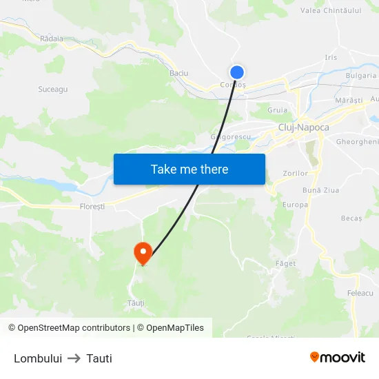 Lombului to Tauti map