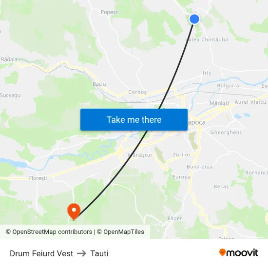 Drum Feiurd Vest to Tauti map