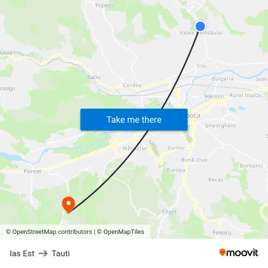 Ias Est to Tauti map