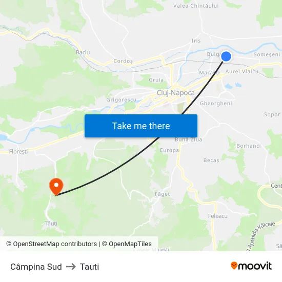 Câmpina Sud to Tauti map