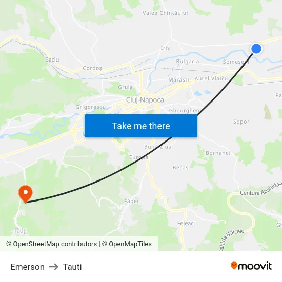 Emerson to Tauti map