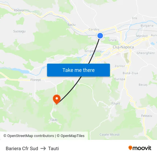 Bariera Cfr Sud to Tauti map