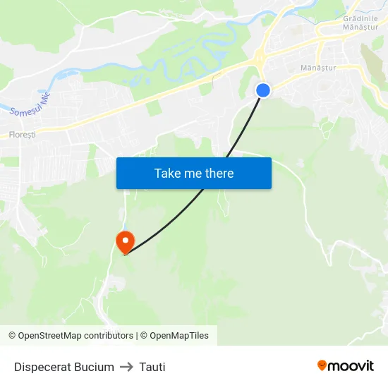 Dispecerat Bucium to Tauti map