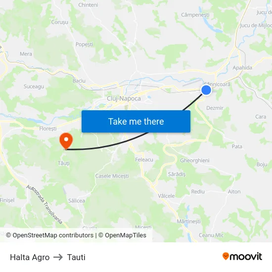 Halta Agro to Tauti map