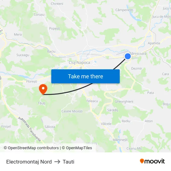 Electromontaj Nord to Tauti map