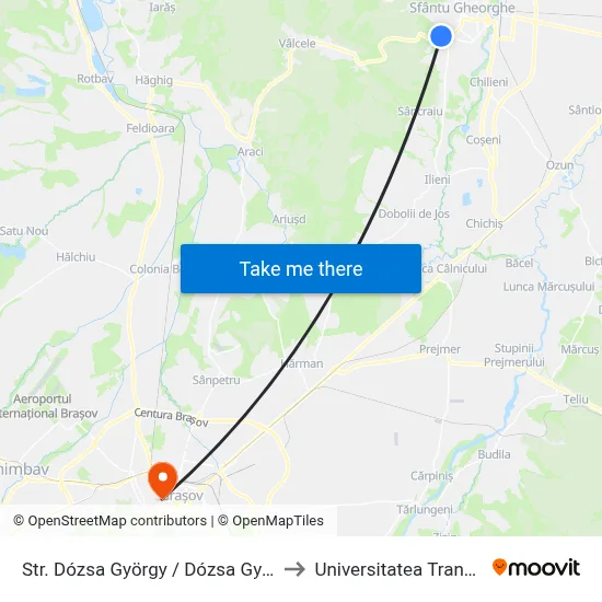 Str. Dózsa György / Dózsa György Utca to Universitatea Transilvania map