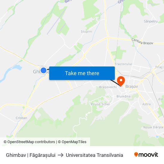 Ghimbav | Făgărașului to Universitatea Transilvania map