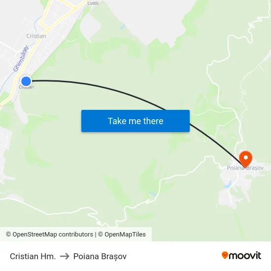 Cristian Hm. to Poiana Brașov map