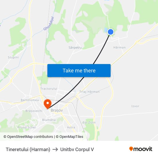 Tineretului (Harman) to Unitbv Corpul V map