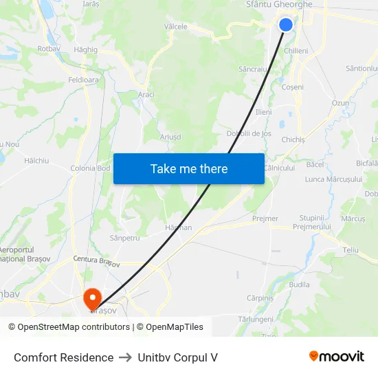 Comfort  Residence to Unitbv Corpul V map