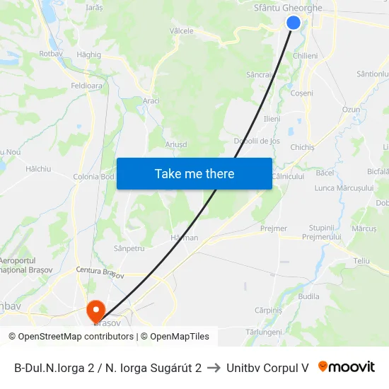 B-Dul.N.Iorga 2 / N. Iorga Sugárút 2 to Unitbv Corpul V map