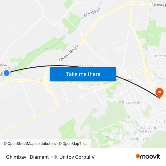 Ghimbav | Diamant to Unitbv Corpul V map