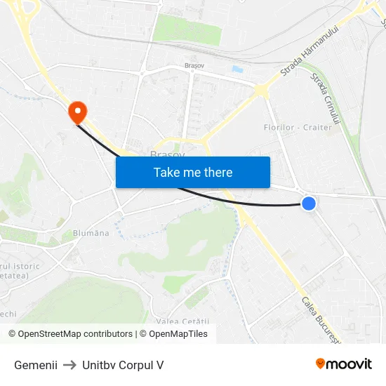 Gemenii to Unitbv Corpul V map
