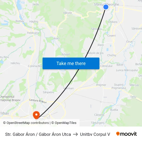 Str. Gábor Áron / Gábor Áron Utca to Unitbv Corpul V map