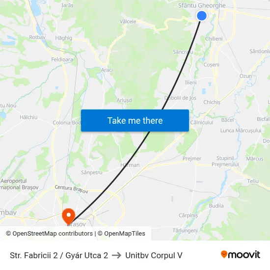 Str. Fabricii 2 / Gyár Utca 2 to Unitbv Corpul V map