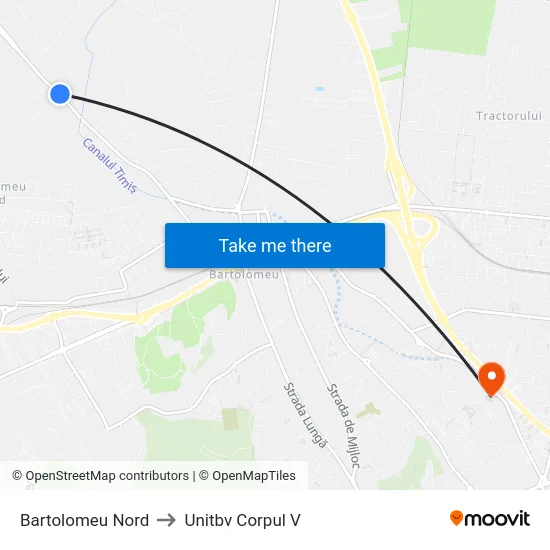 Bartolomeu Nord to Unitbv Corpul V map