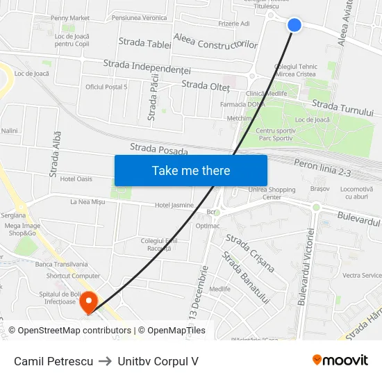 Camil Petrescu to Unitbv Corpul V map