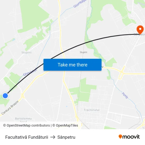 Facultativă Fundăturii to Sânpetru map