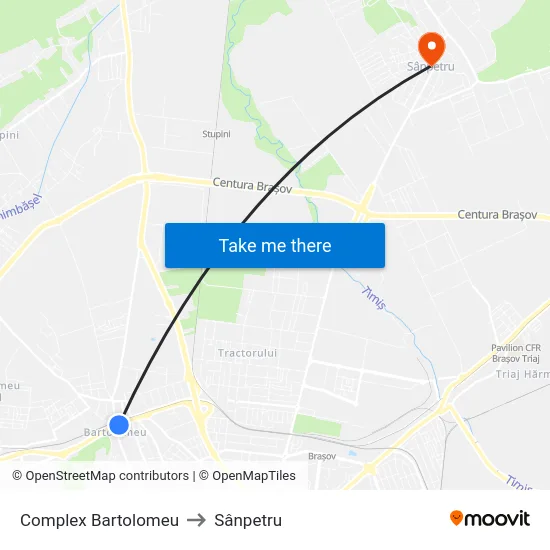 Complex Bartolomeu to Sânpetru map