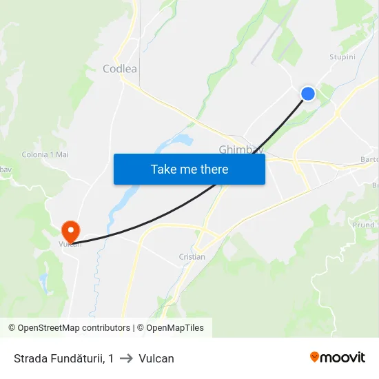 Strada Fundăturii, 1 to Vulcan map