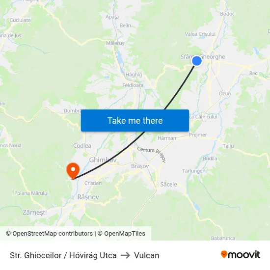 Str. Ghioceilor / Hóvirág Utca to Vulcan map