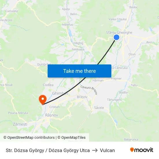 Str. Dózsa György / Dózsa György Utca to Vulcan map