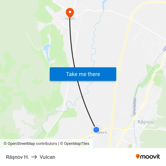 Râşnov H. to Vulcan map