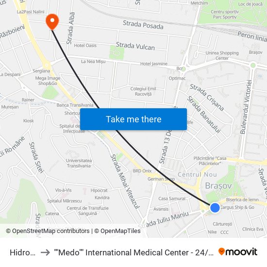 Hidro A to ""Medo"" International Medical Center - 24 / 24 map