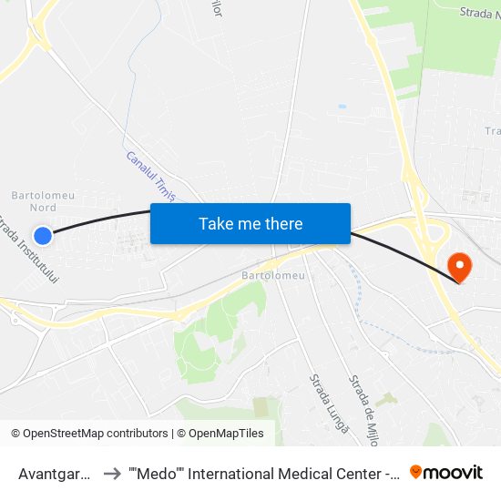 Avantgarden to ""Medo"" International Medical Center - 24 / 24 map