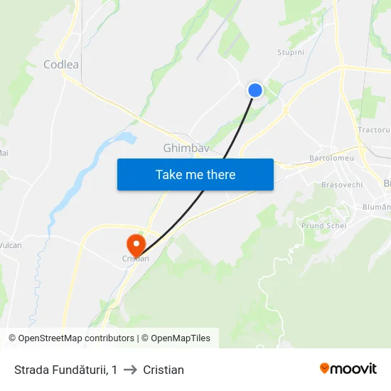 Strada Fundăturii, 1 to Cristian map